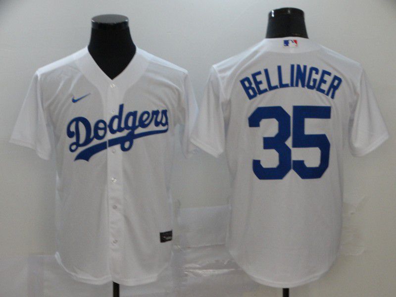 Men Los Angeles Dodgers 35 Bellinger White Nike Game MLB Jerseys